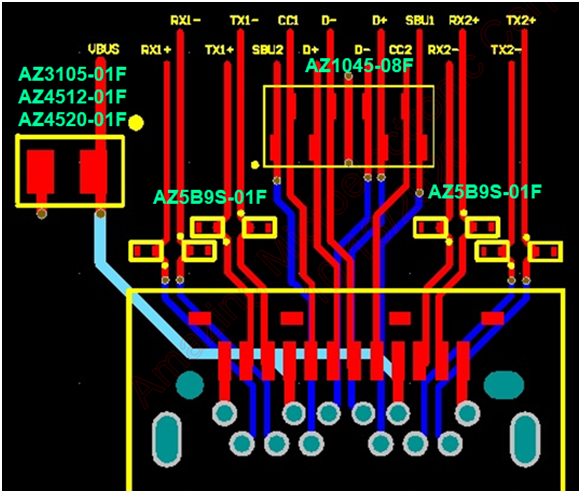 図4.USB4インターフェースのESD/EOS防護回路